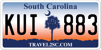 SC license plate KUI883