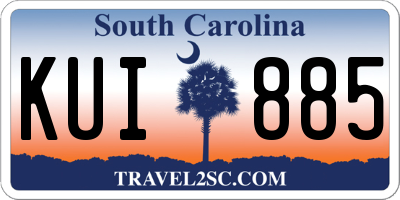SC license plate KUI885
