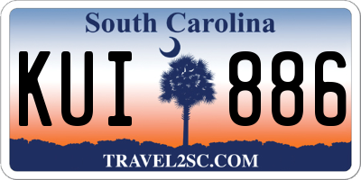 SC license plate KUI886