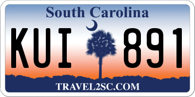 SC license plate KUI891