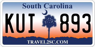 SC license plate KUI893