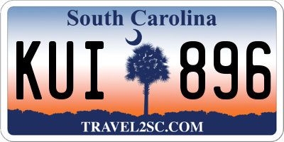 SC license plate KUI896
