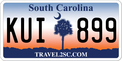 SC license plate KUI899