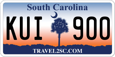 SC license plate KUI900