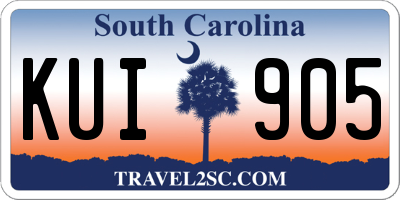 SC license plate KUI905