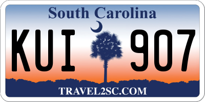 SC license plate KUI907