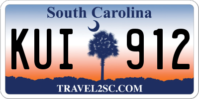 SC license plate KUI912
