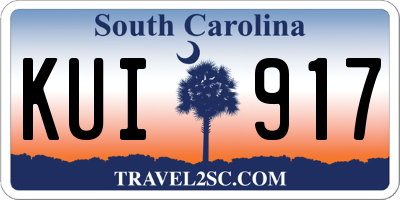 SC license plate KUI917