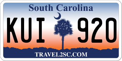 SC license plate KUI920
