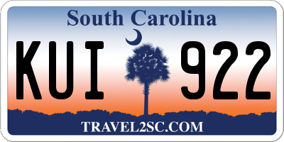 SC license plate KUI922