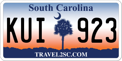 SC license plate KUI923