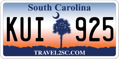 SC license plate KUI925