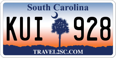 SC license plate KUI928