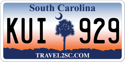 SC license plate KUI929