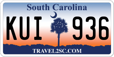 SC license plate KUI936