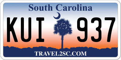 SC license plate KUI937