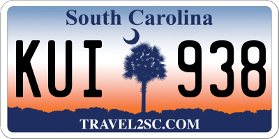 SC license plate KUI938