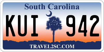 SC license plate KUI942