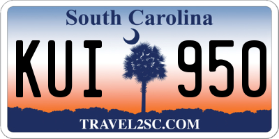 SC license plate KUI950