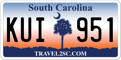 SC license plate KUI951