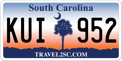SC license plate KUI952