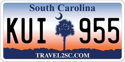 SC license plate KUI955