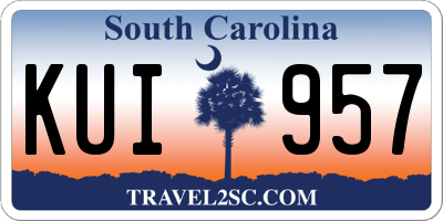 SC license plate KUI957