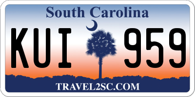 SC license plate KUI959