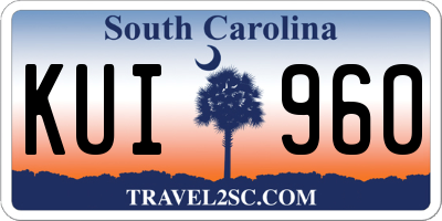 SC license plate KUI960