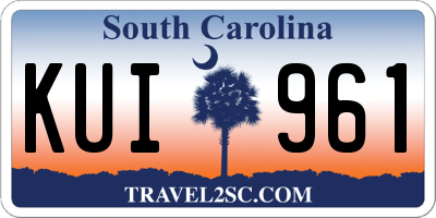 SC license plate KUI961