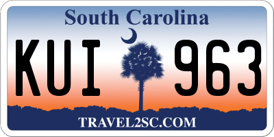 SC license plate KUI963