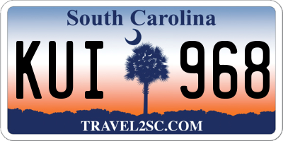 SC license plate KUI968