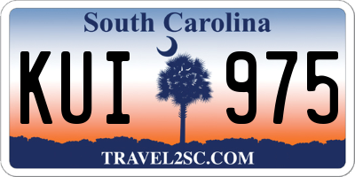 SC license plate KUI975