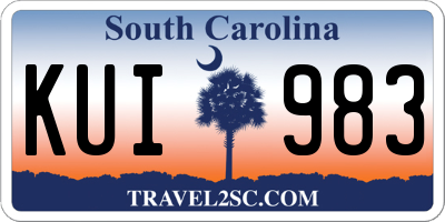 SC license plate KUI983