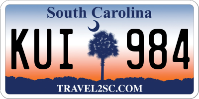 SC license plate KUI984