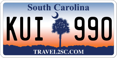 SC license plate KUI990