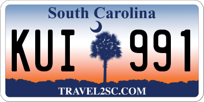 SC license plate KUI991