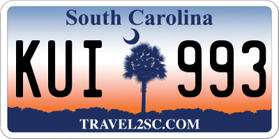 SC license plate KUI993