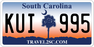 SC license plate KUI995