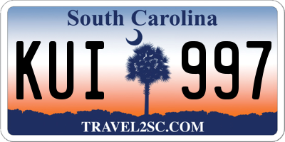 SC license plate KUI997