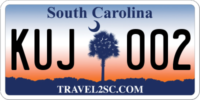 SC license plate KUJ002