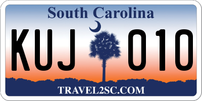 SC license plate KUJ010