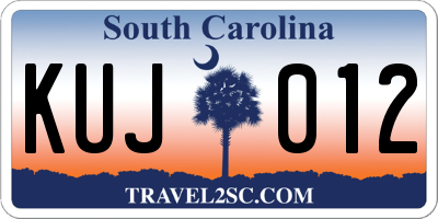 SC license plate KUJ012