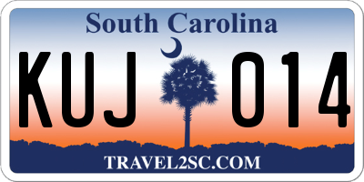 SC license plate KUJ014