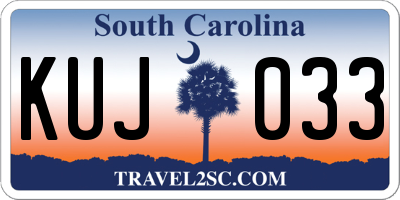 SC license plate KUJ033