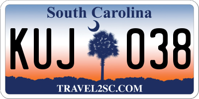 SC license plate KUJ038