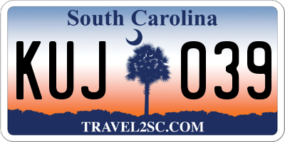 SC license plate KUJ039