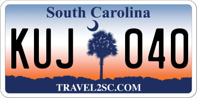 SC license plate KUJ040
