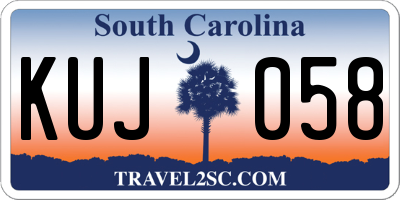 SC license plate KUJ058