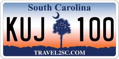 SC license plate KUJ100